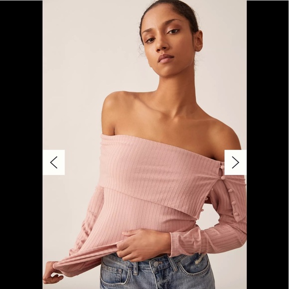 Anthropologie Ribbed Off-The-Shoulder Top - Picture 4 of 7